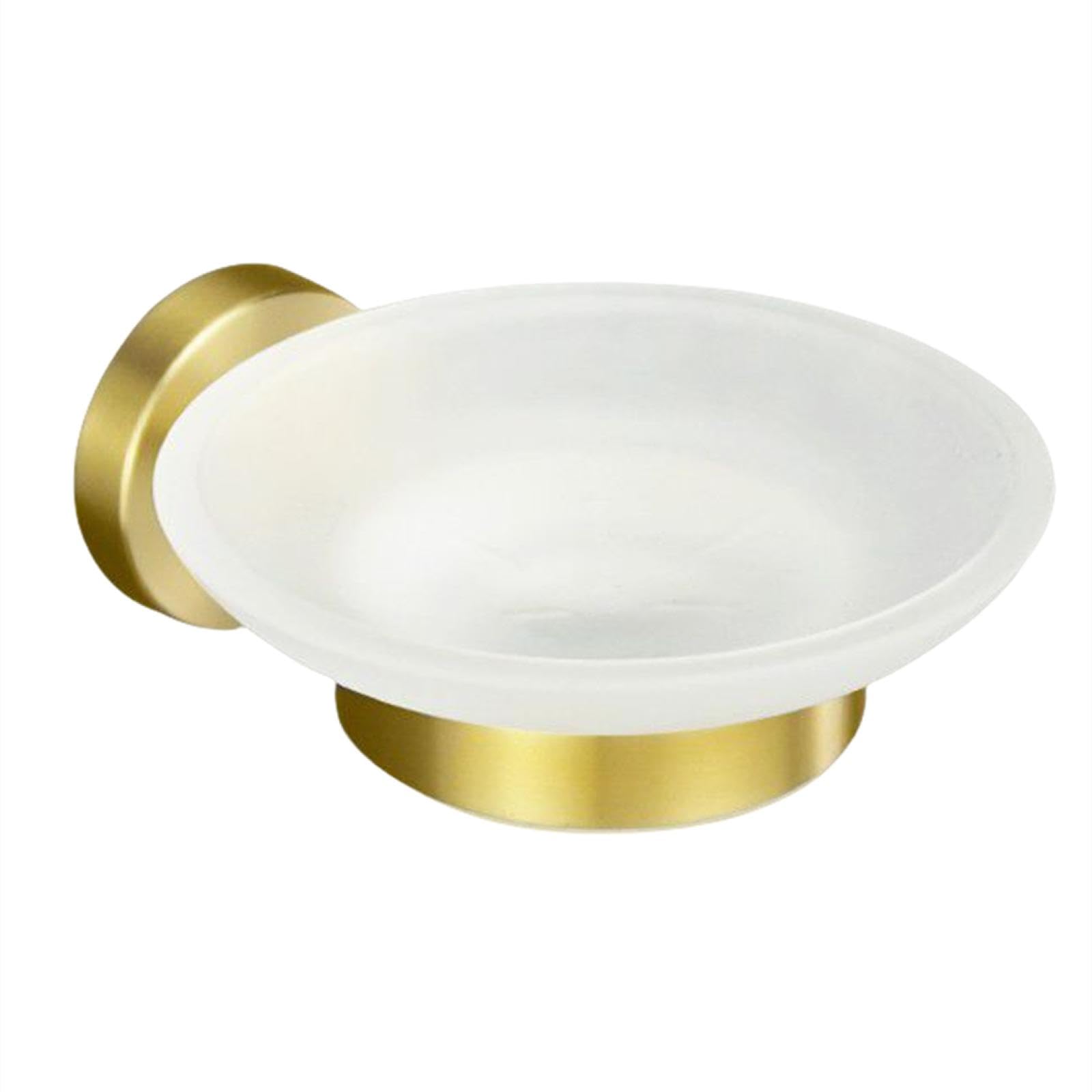 Juego de accesorios de baño de oro cepillado – Soporte para toallero, soporte para vasos, toallero, soporte para papel, soporte para cepillo de inodoro, gancho y jabonera, elegante decoración del