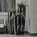 Moderne & Hochwertige Pflanzvase/Pflanzkübel – Groß: 120cm - Hochglanz Schwarz - Fiberglas - Mit Einsatz – Indoor & Outdoor – Wetterbeständig & Frostsicher – Vase/Kübel