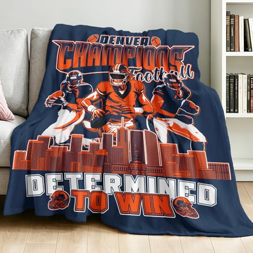 Football Gifts for Men Women 60X50 Soft Football Blanket for Men City Football Lovers Fan Gear Suff Sports Decorations for Bed Couch Living Room Orange