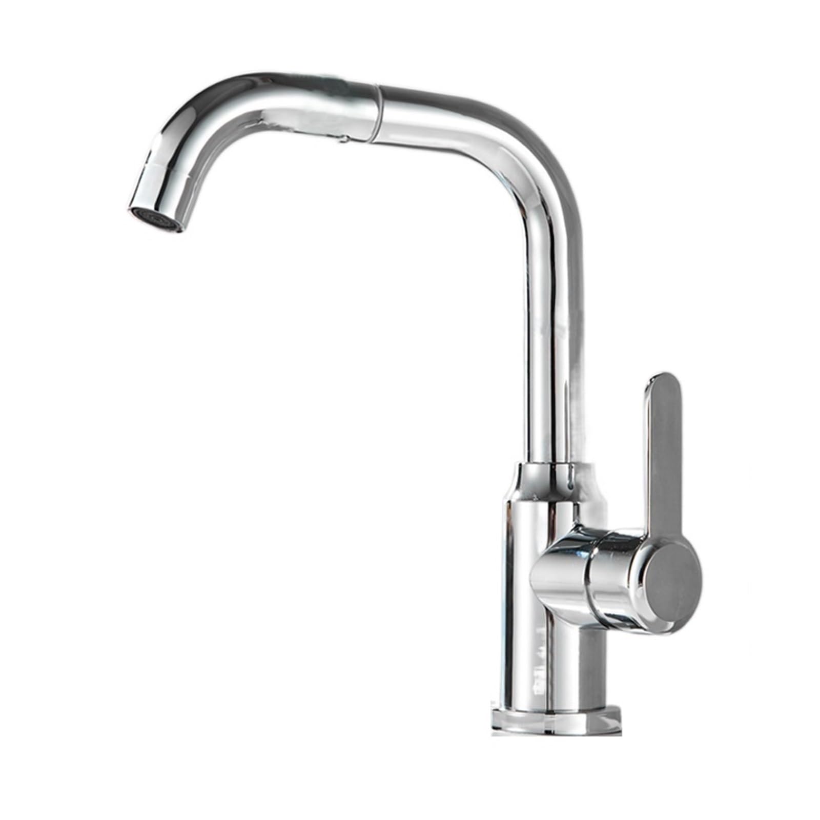 ZQFHSX Kitchen Faucet with Rotatable Anti-Splash Aerator Extender Adapter Hot and Cold Water Tap Stainless Steel Vessel Sink Mixer Taps(MP44 Black)