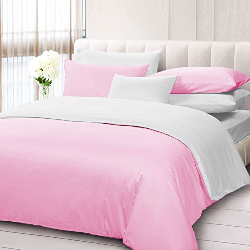 Housse de couette réversible 600 fils en coton égyptien pour parure de lit simple