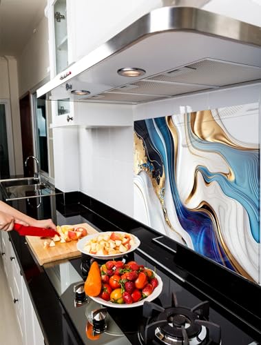 Image of Barebeauty 60 x 200 cm Kitchen Wallpaper, Self Adhesive Oil Proof Waterproof Wall Sticker for Kitchen, Anti-Mold Heat Resistant Backsplash Wall Covering (Pack of 5, 64.6 Sq. Ft. Approx)