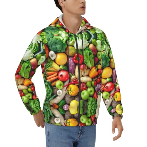 Sweat à capuche pour homme avec motif fruits et style imprimé décontracté