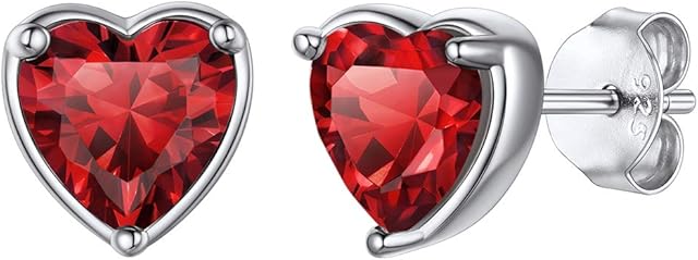 Silvora Birthstone Earrings for Women, Sterling Silver Girls Stud Earrings, Dainty Teen Girls Jewelry Present with Gift Box
