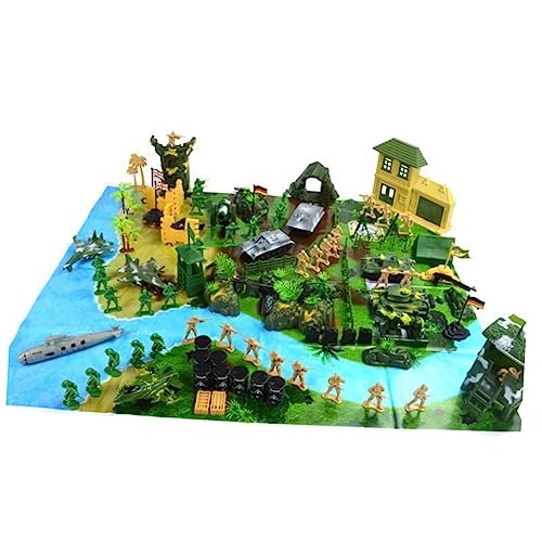 ifundom Juego De 130 Piezas Mesa de Arena de Juguete Soldados de plástico Miniaturas Militares Juguete de simulación Modelo de Soldados Juguetes de Mesa