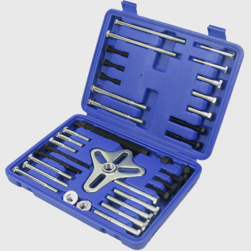 CCLIFE 46 pezzi Estrattore universale per volante 2/3 bracci estrattore per la rimozione del volante con cassetta degli attrezzi