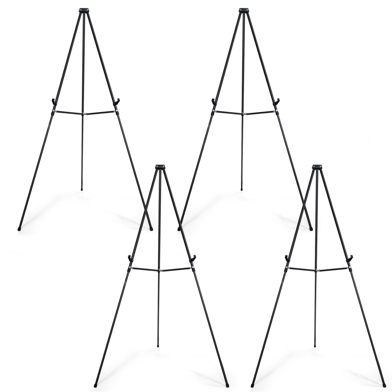 falling in art 70" adjustable aluminum display easel stand 4 pack, versatile presentations tripod easel stand, lightweight and sturdy for art shows, exhibitions, and studios, holds 20 lbs