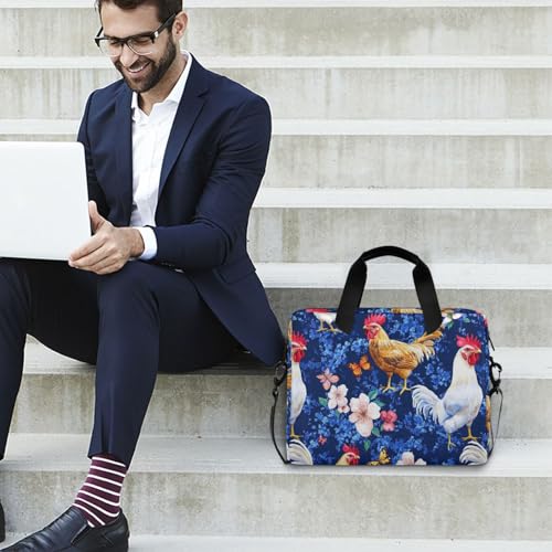 Maletín para laptop 15.6 pulgadas azul con asa y correa miniatura 3