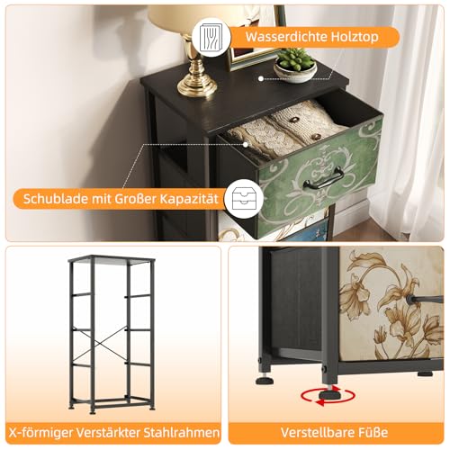 Commode avec 4 tiroirs en tissu compacte pour rangement de maison 29x40x80cm - 6