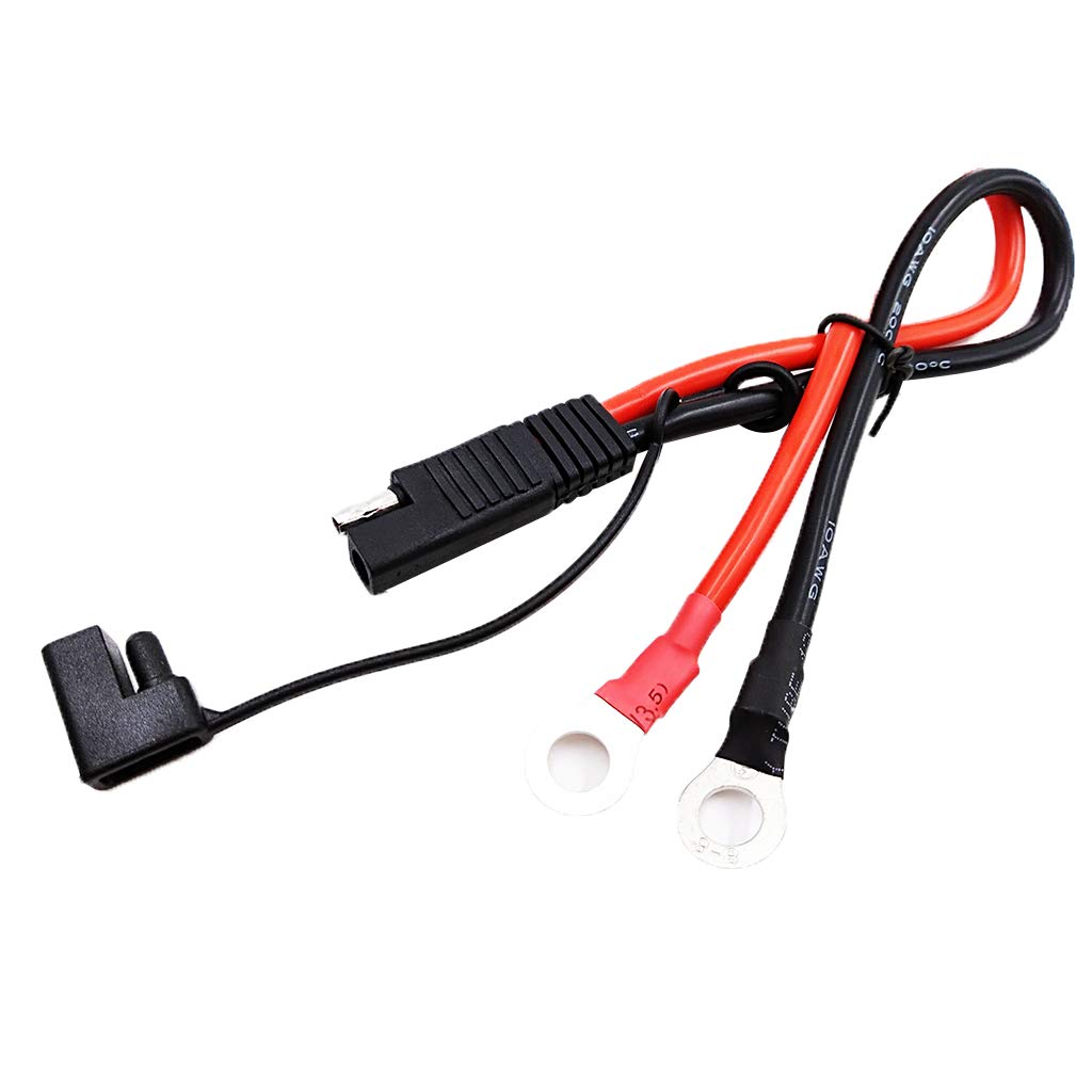Buwei As The Pic Show Battery Charging Cable Sae To O Ring Terminal Connectors Harness 10Awg Quick Disconnect Sae Cable For Motorcycles, Cars, Etc