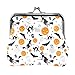 ZZAEO Halloween Witch Pumpkin Bat Ghost Black Cat Cute Coin Purse for Women and Girls Retro Money Pouch with Kiss-lock Buckle Small Wallet Card Change Holder