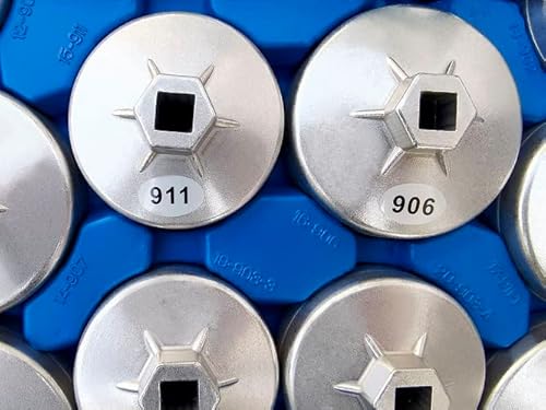 Shonee 23 Pcs Oil Filter Wrench Set, Aluminum Alloy Cup Type Oil Filter Socket Set, 1/2" Drive Oil Filter Removal Tool Kit, Oil Filter Cap Wrench Set #TOP3