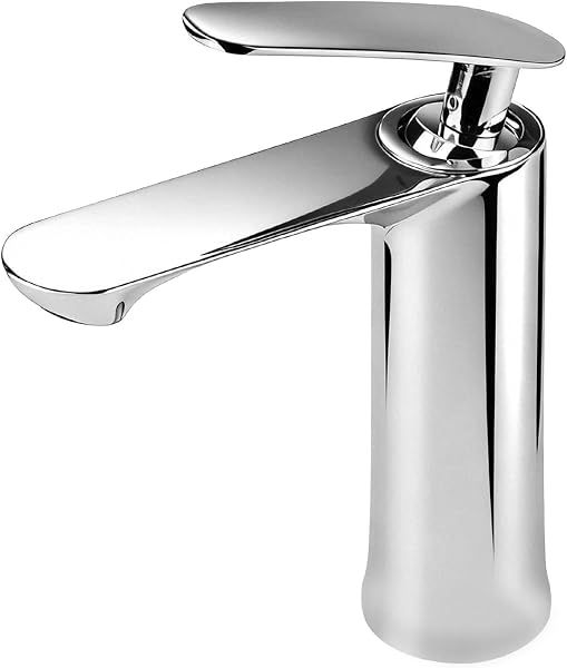 INHHCED Grifo Lavabo Monomando, Grifos Para Lavabos De Baño, Altura Del Caño: 70 Mm, Núcleo De Válvula De Disco Cerámico, Fabricado En Aleación De Zinc (Plata) - 1