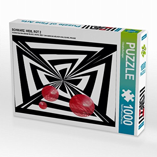 Puzzle 1000 pièces Photo de Digital Art CALVENDO Premium Noir Blanc Rouge