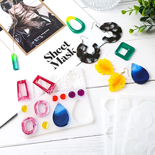 Senweit Resin Earring Mold, 4 Pieces Earring Silicone Molds For Epoxy Resin, Resin Molds Silicone For Earrings, Pendants, Rings, Or Other Resin Jewelry Molds #TOP1