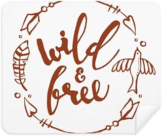 Be Free Quote Handwrite Style Cleaning Cloth Screen Cleaner 2pcs Suede Fabric