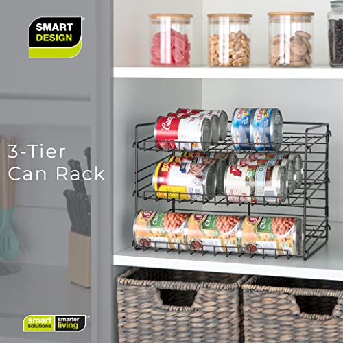Smart Design Premium 3 Tier Can Rack Organizer W/Adjustable Shelves - Steel Metal Frame - Cans, Jars, & Cooking Ingredients Organization - Kitchen (14.5 X 10.25 Inch) [Bronze] #TOP5