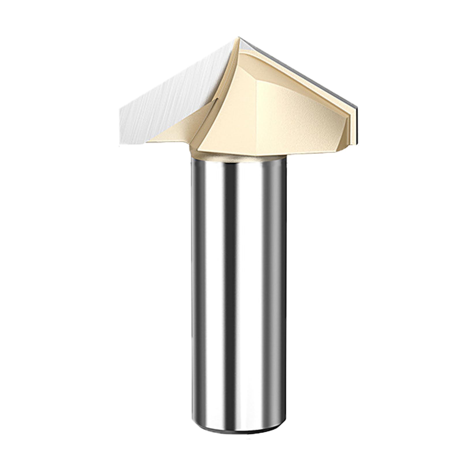 TavRav 1/2inch Shank V Groove Router bit 120 Degree 32mm Dia Carbide Tipped CNC v bit for Woodworking Engraving Carving