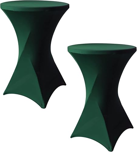 SUNTQ Paquete de 2 manteles de cóctel de 32 x 43 pulgadas, coloridos manteles elásticos de elastano para mesas de cóctel Highboy, manteles de