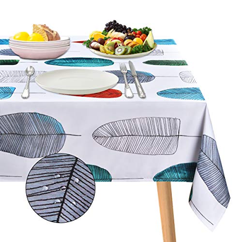 ASPMIZ Leaf Tablecloth, Colorful Leaves Table Cloth for Rectangle Tables, Simple Style Modern Waterproof Tablecloth for Kitchen Dining Room, Tablecloth Square 55â€ x 55â€