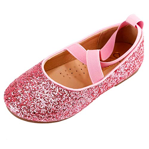 Toddler Little Girls Glitter Dress Shoes Slip On Ballet Mary Jane Flats for Princess Wedding Party School2