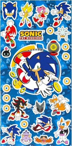 Image of Sonic The Hedgehog Sonic Action Figures 6 Pack Party Favors Bundle with 6 Sonic Figurines Including Sonic, Amy, Tails, and More Plus Stickers | Sonic Figurines Cake Toppers