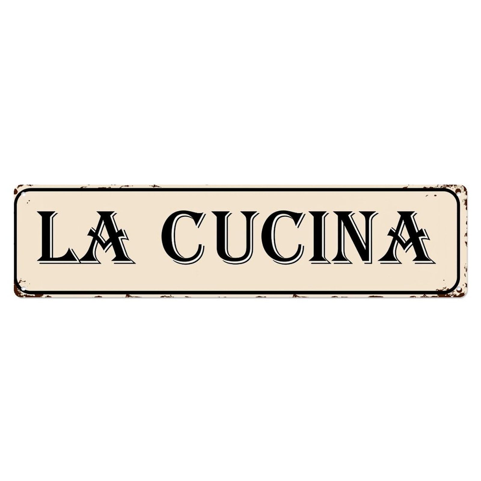 The Kitchen Sign Pattern Tin Sign Vintage Metal Poster Retro Bar, Home, Man Cave, Kitchen, Laundry Room Wall Art Decor Gift 4x16 Inch