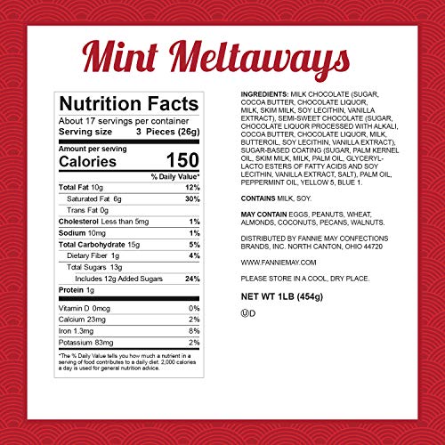 Fannie May Milk Chocolate Mint Meltaways, Chocolate Candy Gift Box, Perfect Easter Basket Stuffers, 1 lb