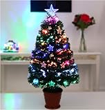 Base negra incluida Christmas Concepts® Árboles de Navidad de Fibra óptica de 32 Pulgadas - Diseños Variados (Estrellas, Adornos y Base Negra)
