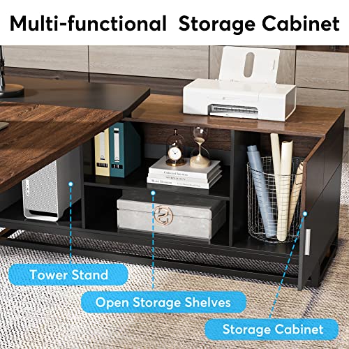 Tribesigns-67-Executive-Desk-and-55-Lateral-File-Cabinet-Large-L-Shaped-Computer-Desk-with-Storage-Cabinet-and-Shelves-Home-Office-Furniture-Desk-Set-Business-Furniture-WalnutBlackGrey