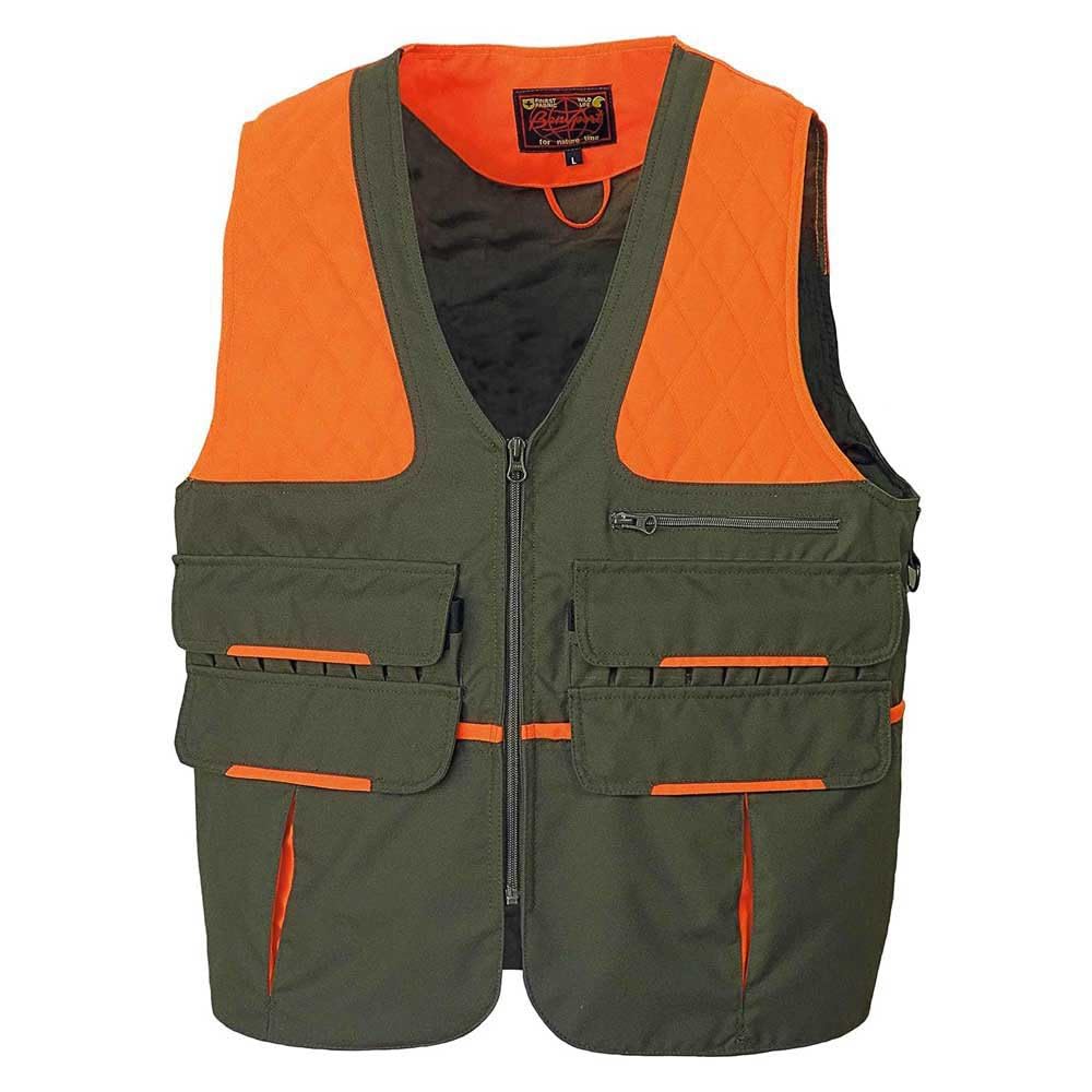 Benisport Chaleco de Caza con Doble morral Verde/Naranja