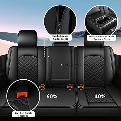 Housse de siège auto Dodge Ram imperméable en cuir noir pour protéger efficacement le pick-up - 3