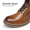 Bruno Marc Men's Work & Motorcycle Boots, Classic Riding Hiking Walking Short Ankle Lace Up Shoes for Boy,Size 9,Brown,SBBO2215M-E #1