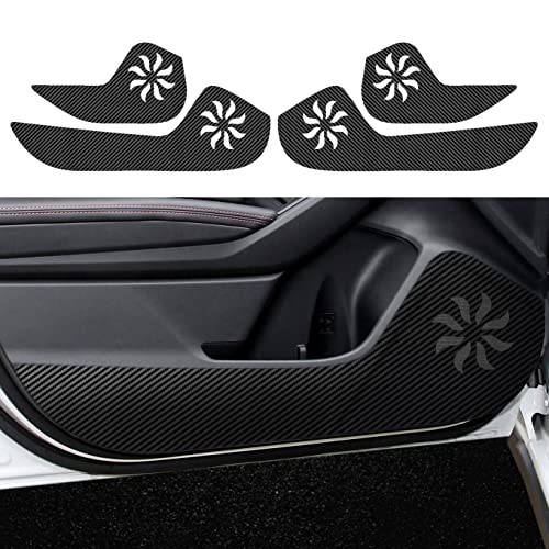 Kesenloe 4Pcs Car Door Anti Kick Pad Carbon Fibre Leather Sticker Car Door Sill Protector Compatible With Subaru Crosstrek #TOP13