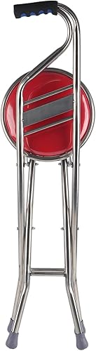 Bastón plegable con asiento taburete de acero inoxidable para caminar muleta antideslizante de cuatro patas bastón plegable para hombres mujeres