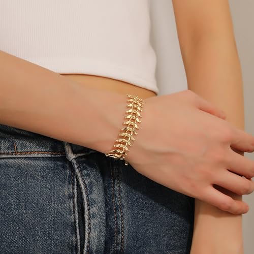 Fashion Personalized Fish Bone Shape 14K Gold-plated Bracelet/Adjustable Centipede Women's Gold Bracelet2