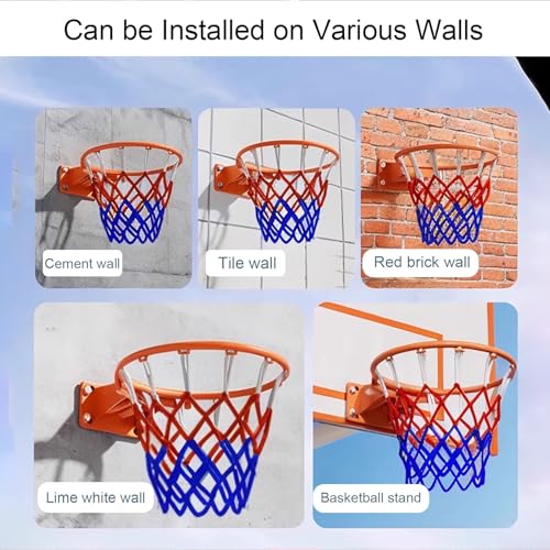 Canestro da basket da parete con ammortizzatore a doppia molla, facile installazione per giochi interni ed esterni