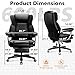 600lbs Big and Tall Office Chair for Heavy People,Heavy Duty Comfy Executive Office Desk Chair with Adjustable Lumbar Support,High Back Reclining PU Leather Computer Chair,Metal Base (Classic, Black)