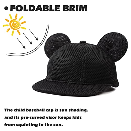 Jangannsa Baby Mesh Cap Toddler Kids Sun Hat Mouse Ears Cute Cartoon Caps Summer (Black) #TOP2