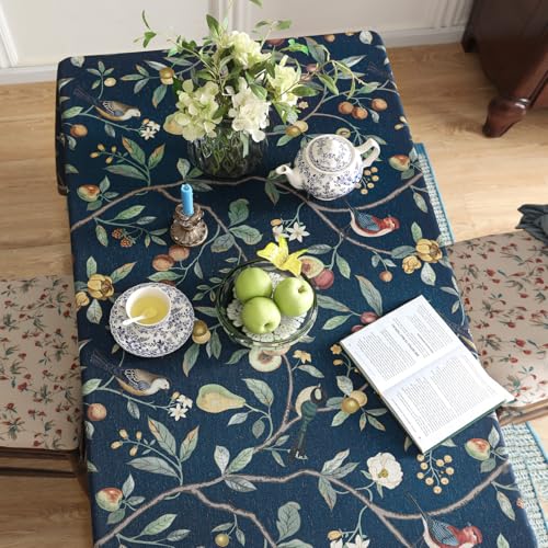 bilin gaier Designer Linen Rectangular Tablecloth,102"x63"-DeweyA Blue by bilin gaier - Used condition - Image 4