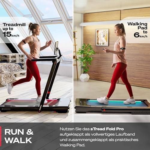 Sportstech Laufband klappbar mit 11% Steigung - Deutsche Qualitätsmarke - mit App Funktion...