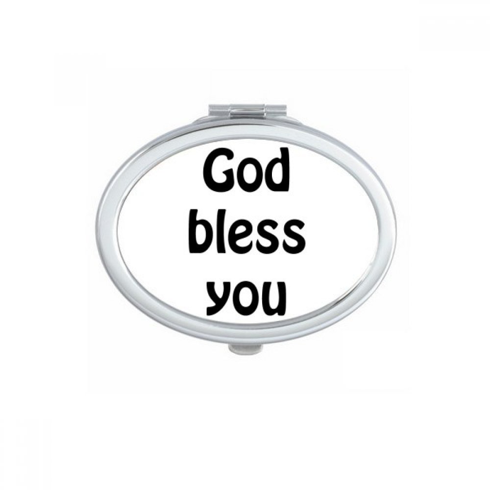 Miroir de poche compact chrétien God Bless You pour retouches nomades