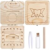 Zahnbox Holz Milchzähne Box,Zahnbox Zahndose für Milchzahndose Aus Holz,Jungen Souvenir Box,Aufbewahrungsbox für Baby-Zähne,Milchzahndose Junge Milchzahnbox Junge für Mädchen und Jungen