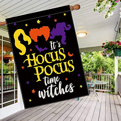 Halloween Hocus Pocus Witches House Flag Sanderson Sisters Burlap Double Sided Outdoor Decorations Yard Decor 28 X 40 Inch #TOP3