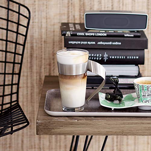 Villeroy & Boch - Newwave Ausgefallenes Latte Macchiato Glas 500 Ml, Spülmaschinenfest, Teeglas, Tasse, Becher, Heißgetränkebecher Groß Für Latte Macchiato, Cappuccino, Kaffee Und Glühwein, Edelstahl