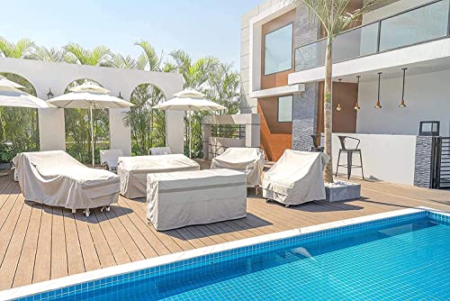 Mr. Cover 30Inch Square Fire Pit Cover, Fits For 28-30 Inch Fire Table, Sturdy & Waterproof, Beige (30L X 30W X 32H Inches) #TOP6