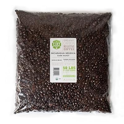 Tiny Footprint Coffee - Fair Trade Organic Nicaragua Segovia Dark Roast | Whole Bean Coffee | USDA Organic | Fair Trade Certified | Carbon Negative | 3 Pound