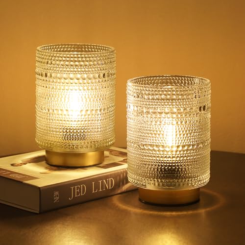 2 Pack Battery Operated Decorative Aesthetic Lamp with Timer for Dorm/Office/ Patio/Bedside/,Small...