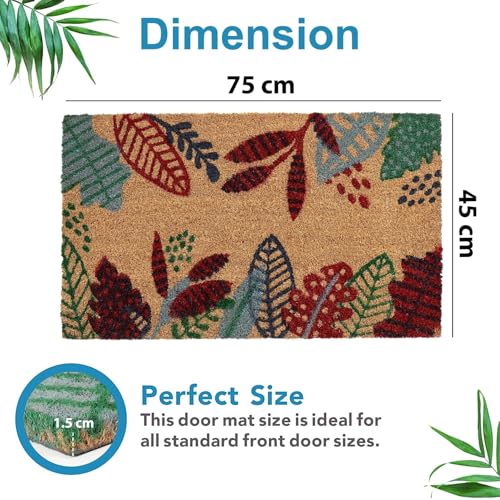 Image of HOKIPO Large 45x75cm Printed Coir Doormats for Entrance Main Door Mat, Multicolor (NEW-IN-479)