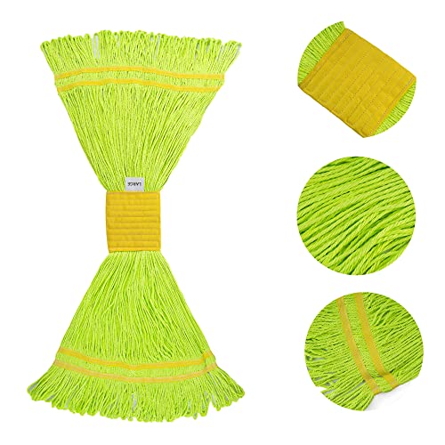 Image of Matthew Cleaning Microfiber String Mop Heavy Duty Commercial Wet Mop Head Replacement,Excellent Absorbency,Premium Launderability,Reusable for Home,Commercial and Industrial Use(Green,3Pack)